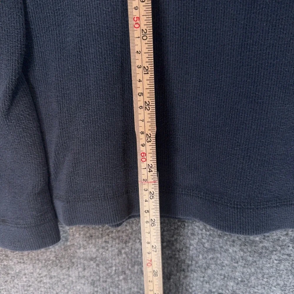 L.L Bean Sweater Mens Large Navy Blue Ribbed 1/4 Zip Pullover Cotton Layering